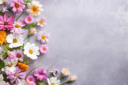 space bouquet flower text blossom wedding floral nature for leaf pink valentine background. Generative AI.の素材
