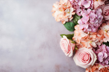 background flower leaf pink blossom floral wedding valentine minimal nature bouquet. Generative AI.の素材