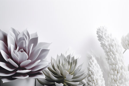 floral wedding beautiful blossom romance background spring nature flower celebration white. Generative AI.の素材