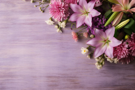 nature flower background blooming wedding valentine pink blossom bouquet leaf floral. Generative AI.の素材