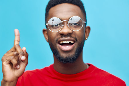 man portrait fashion black style american blue person glasses stylish model african