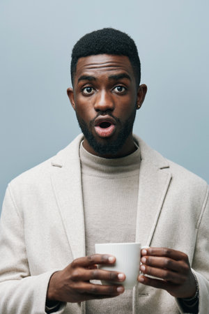 man african style jacket american stylish shirt american fashion black portrait modelの写真素材