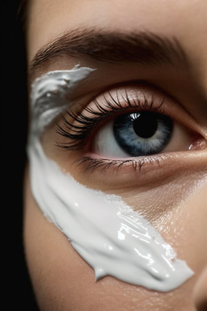 woman health clean facial skin face care skin up beauty portrait mask close. Generative AI.の素材