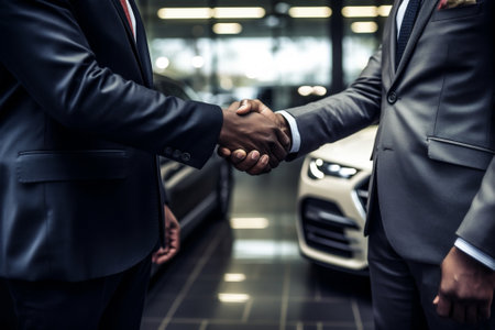 man vehicle dealer buyer automobile business automotive car salesman dealership auto. Generative AI.の素材