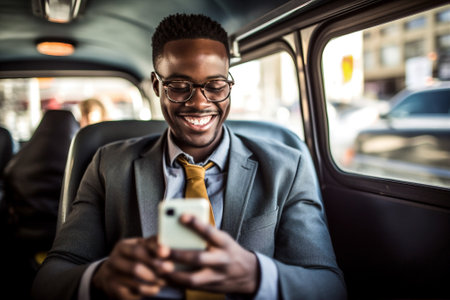 man auto vehicle businessman transportation car driver rental phone automobile adult. Generative AI.の素材