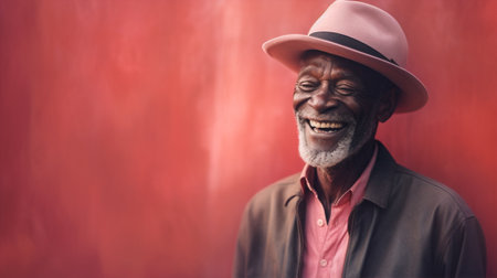 age man old elderly tradition nature smiling face senior portrait black. Generative AI.の素材