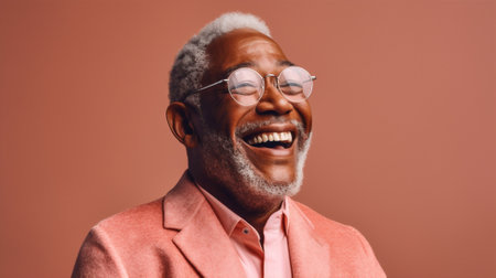 face man tradition elderly age portrait black lifestyle old senior smiling. Generative AI.の素材