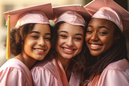 education black women university american graduate african school diploma high success mantle student. Generative AI.の素材
