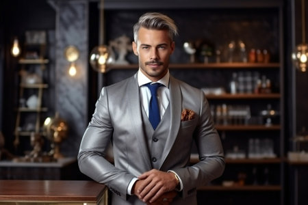 man office business team male teamwork businessmen working group happy corporate. Generative AI.の素材