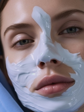 skin woman health treatment care female face person fashion beauty young. Generative AI.の素材