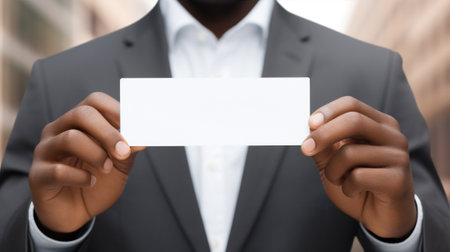 Man happy adult business isolated executive handsome card hand formal portrait black confident americanの素材