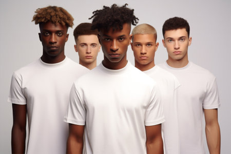 T-shirt portrait men group fashionの素材