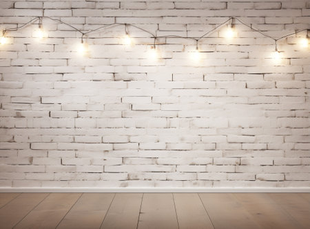 Wall realistic lamp blank light board old room white art exhibition decoration interior design display floor backgroundの素材