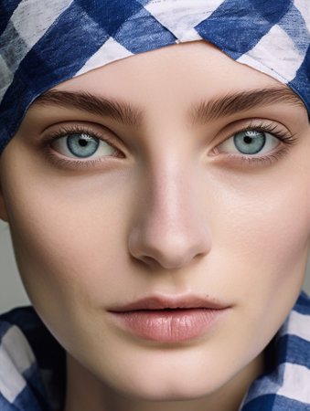 female woman health care face young treatment person beauty healthcare skin. Generative AI.の素材