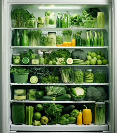 Food diet green refrigerator freshの素材