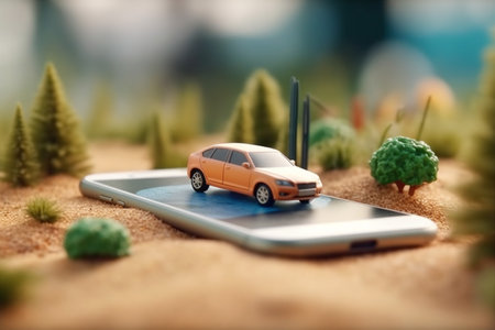 gps phone position point mobile map navigation location travel direction. Generative AI.の素材