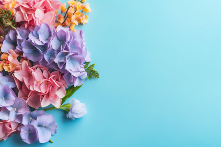 wedding pink nature flower love bouquet valentine leaf floral background blossom. Generative AI.の素材