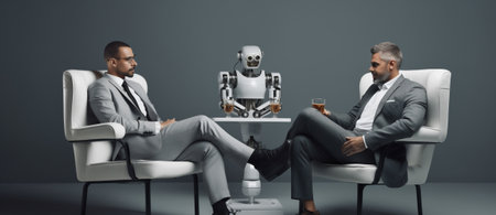 Business cyborg work science future robotic futuristic design artificial artificial intelligence people intelligence technologyの素材