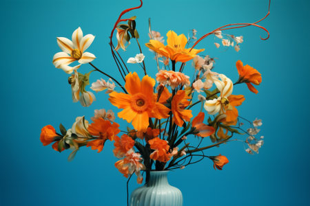 Nature flowers vase spring petal beauty plant bouquet floral blossomの素材