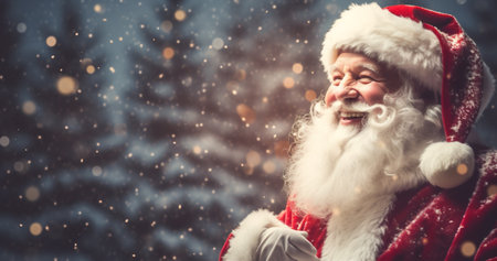 Happiness man winter smile xmas santa christmastime snow holiday year christmas red beardの素材