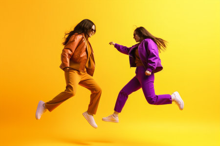 attractive woman beauty fashion yellow pink sunglasses portrait young cool caucasian. Generative AI.の素材