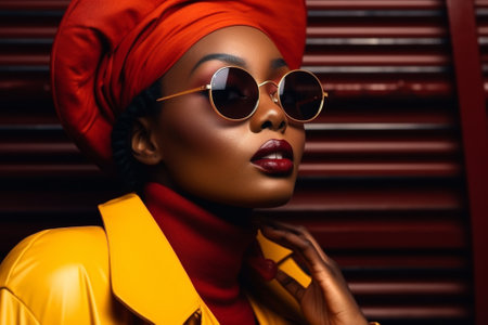 Woman african portrait fashion blackの素材