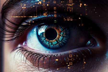 Woman digital eye futuristicの素材