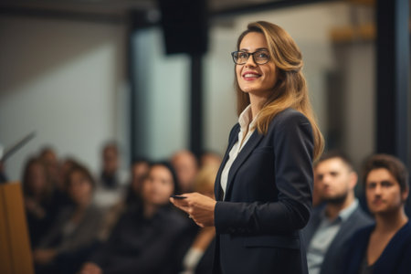 Asian woman leadership business office hispanic meeting multi-ethnic job communication manager team professional businesswomen trainingの素材