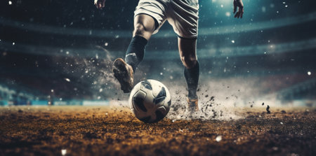 Competitive goal soccer attack compete team ball player game grass win field sport footballの素材