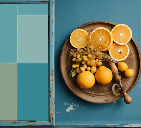 Color food sweet organic fruits citrus ripe background nature orange yellow tableの素材