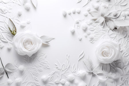 white floral flower spring nature leaf blossom beautiful wedding celebration background. Generative AI.の素材