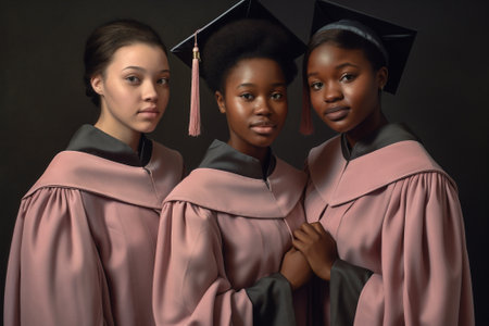 student success women diploma degree school university african high graduate black american education. Generative AI.の素材
