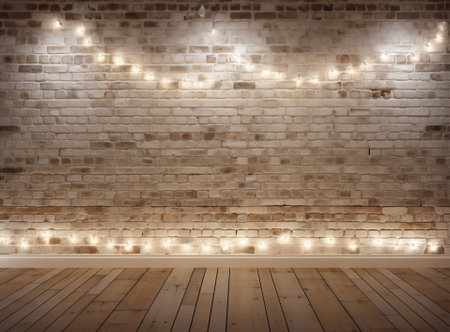 Backdrop black room presentation floor planks illuminated concept interior wall white light design lamp background wood blankの素材
