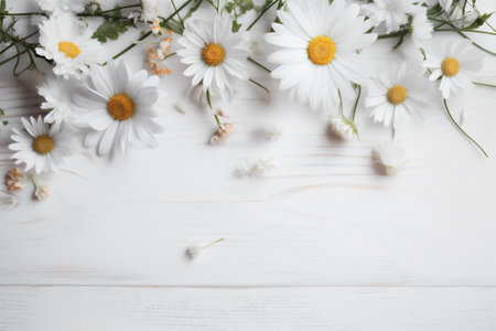 floral flora white wedding flower celebration beautiful blossom background spring nature. Generative AI.の素材