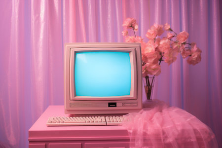 Blue computer digital technology pinkの素材