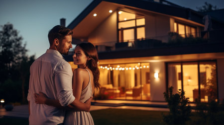 Woman man romantic travel couple young two love lifestyle boyfriend together girlfriend affection homeの素材
