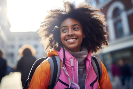 Brunette woman pretty adult lifestyle copy black hair happiness closeup happy portrait beauty african smile faceの素材