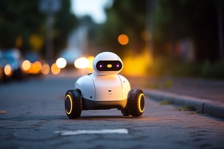 Car automobile energy camera transportation electricity robot new smart vehicle power auto technology delivery publicの素材