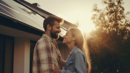 Man woman young home embracing together lifestyle holiday romantic boyfriend wife couple girlfriend attractive love huggingの素材