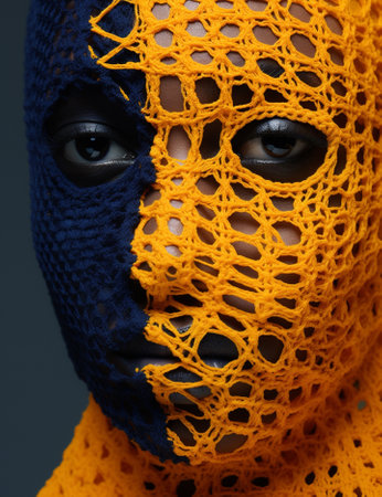 Knitted woman mask beauty fashionの素材