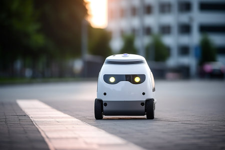 Auto smart vehicle transportation automobile electricity eco robot energy car delivery technologyの素材
