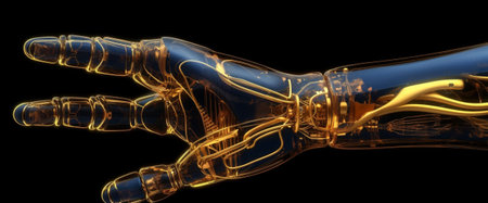 finger technology human robot science arm anatomy body hand medicine. Generative AI.の素材