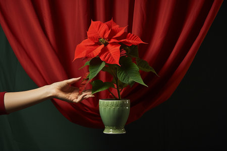 Celebrate christmas flower floral white colorful plant holiday seasonal gift poinsettia redの素材