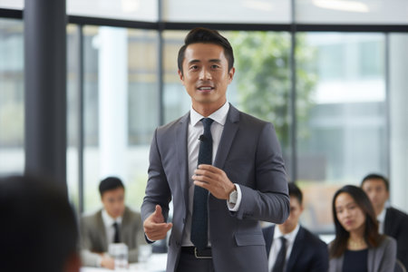 Man Asian businessman in the office in a group of people corporate meetingの素材