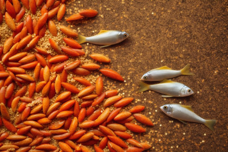 healthy salt raw seafood smoked fish meal dinner food background fresh. Generative AI.の素材