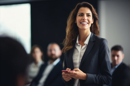 Woman training looking team job businesswomen meeting manager teamwork asian business office leadershipの素材