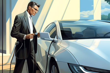 Car man car eco electric businessの素材