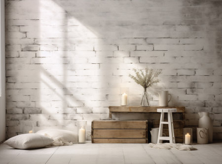 Interior room wall background lampの素材