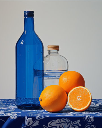 Blue orange tropical detox cocktail lemon drink sweet juice healthy refreshing summer coldの素材