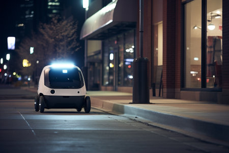 Automobile delivery vehicle car robot technology electricity alternative transportation travel auto smartの素材